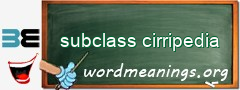 WordMeaning blackboard for subclass cirripedia